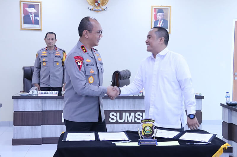 Polda Sumsel Dan KPU Sumsel Melakukan Penandatanganan Kerja Sama Pemilu