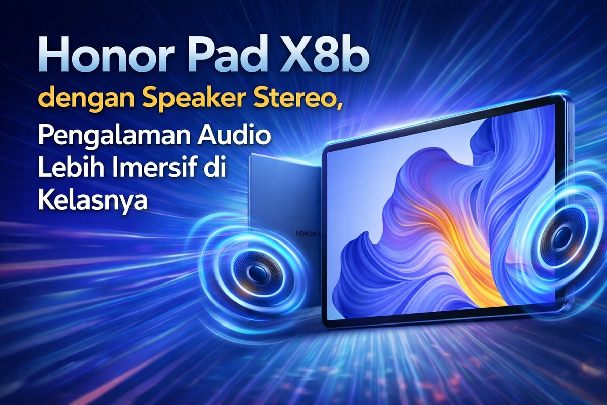 Honor Pad X8b dengan Speaker Stereo, Pengalaman Audio Lebih Imersif di Kelasnya