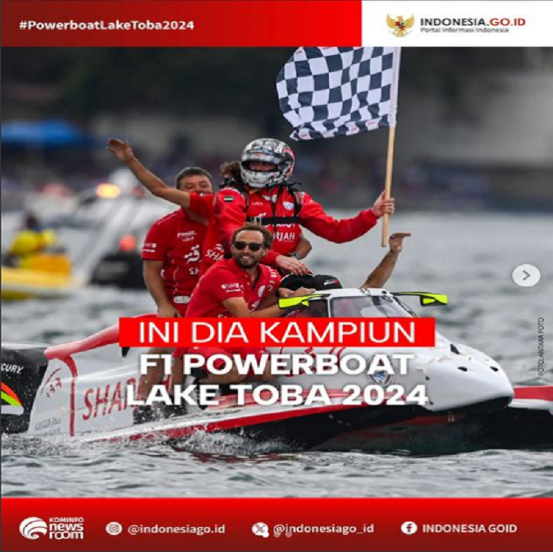 Rusty Wyatt meraih kemenangan gemilang dalam gelaran F1 Powerboat Seri Danau Toba