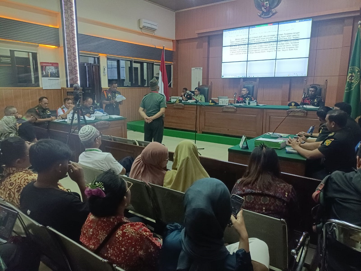 Dilmil l/04 Palembang Gelar Sidang Perdana 2 Oknum TNI Penembakan 3 Anggota Polisi