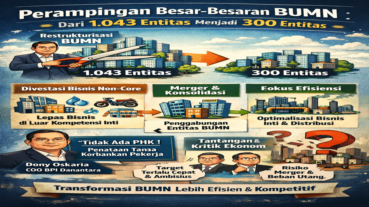 Danantara Targetkan Perampingan Besar-Besaran BUMN, Entitas Dipangkas dari 1.043 Jadi 300