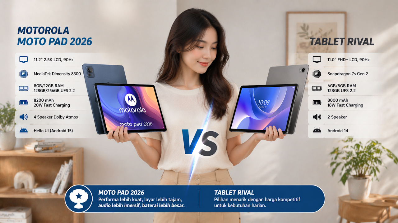 Motorola Moto Pad 2026 vs Tablet Rival: Mana yang Lebih Menarik di Kelas Menengah?