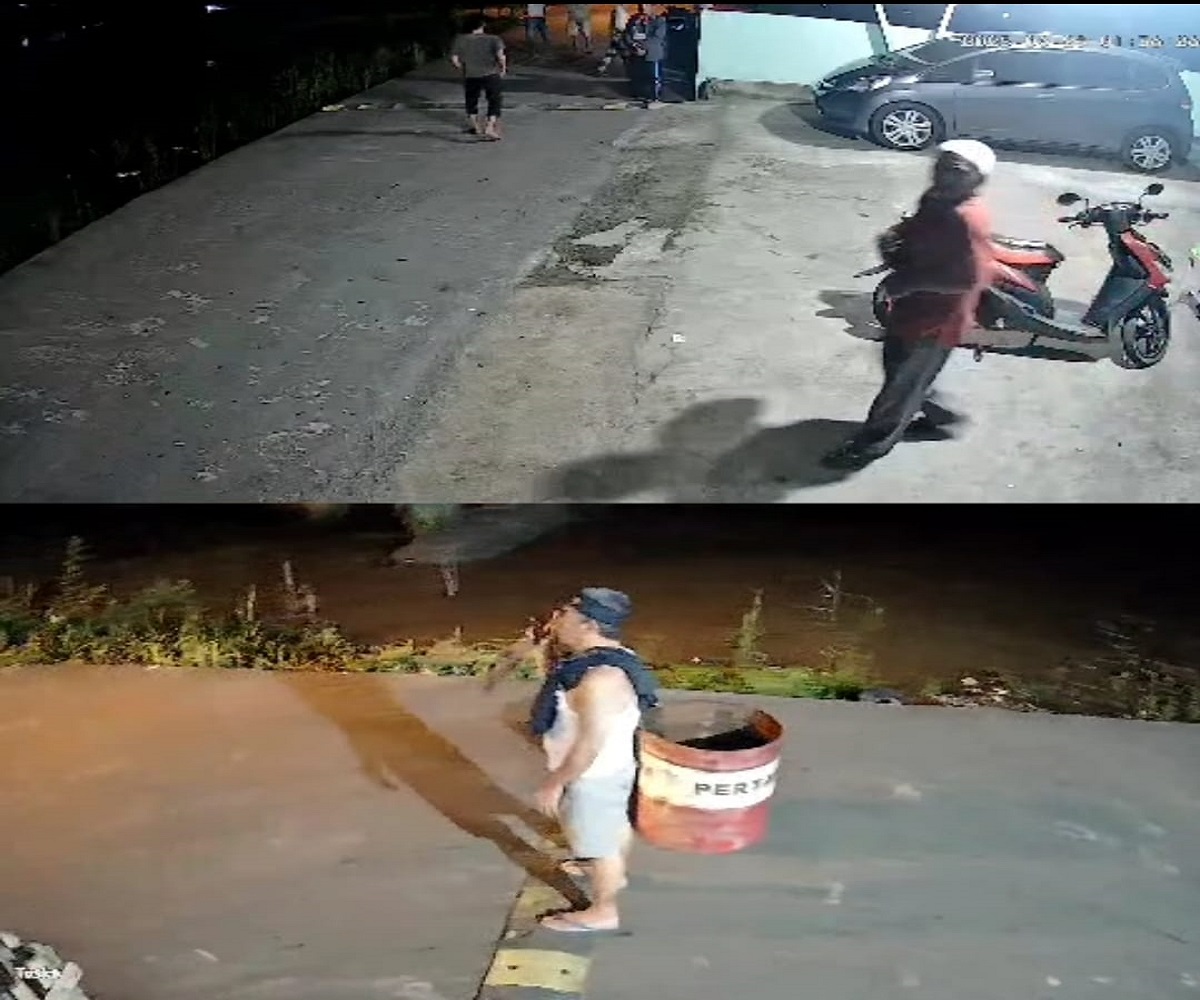 Viral! Rekaman CCTV Diduga Maling Bermobil Bersenpi di Palembang, Tabrak Drum Minyak Saat Kabur