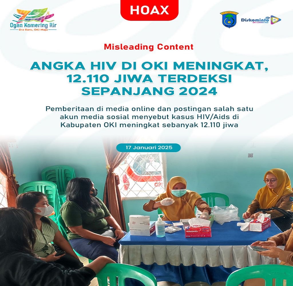 Keliru dan kurang referensi Berita Kasus HIV/AIDS OKI Capai 12 Ribu Jiwa, Hoaks ! 