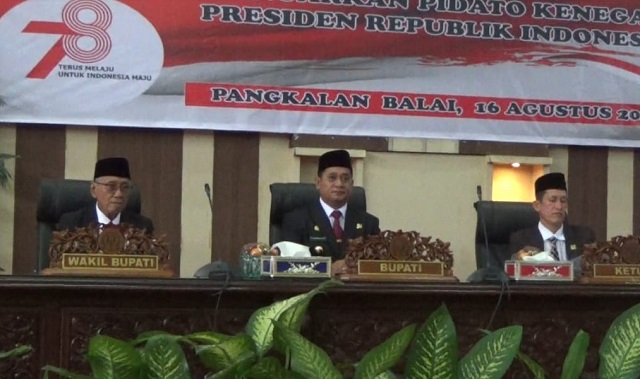 Rapat Paripurna DPRD Kabupaten Banyuasin Mendengarkan Pidato Kenegaraan Presiden RI Joko Widodo Tahun 2023