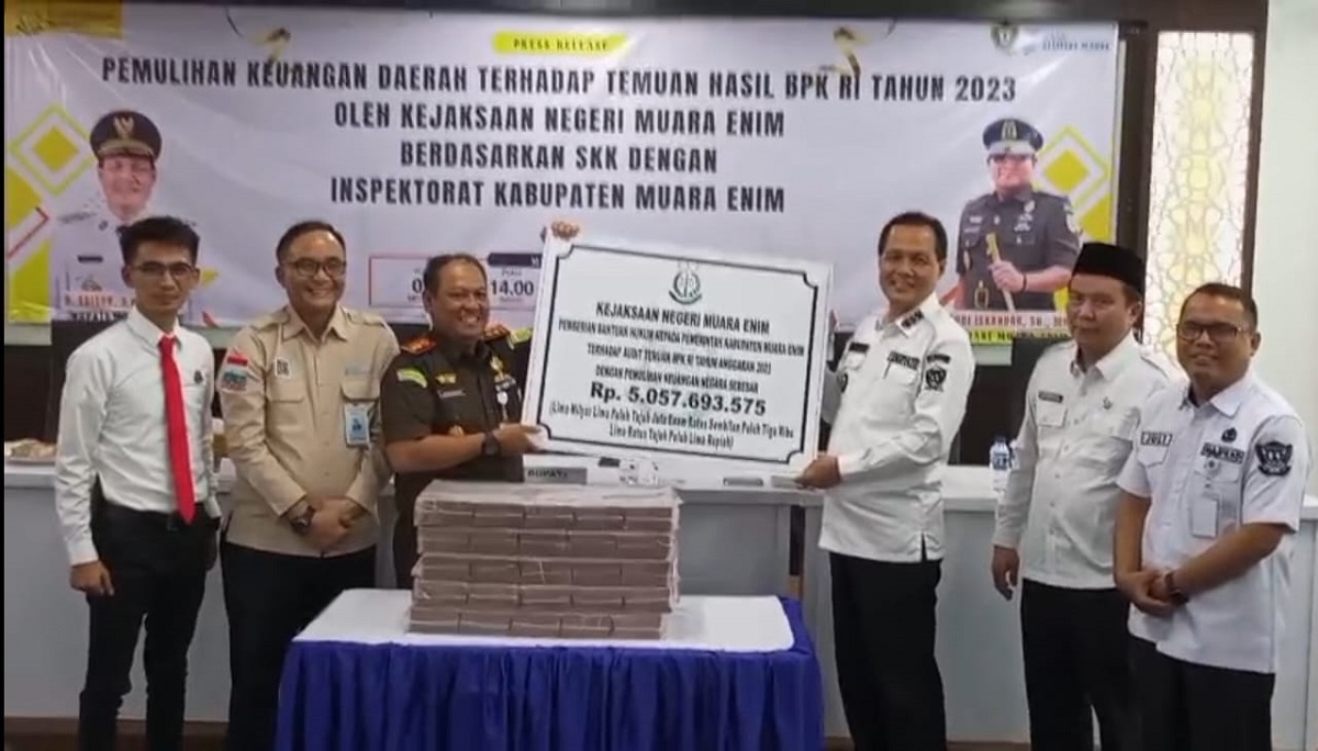 Kejari Muara Enim Berhasil Pulihkan Keuangan Daerah Rp5 Miliar