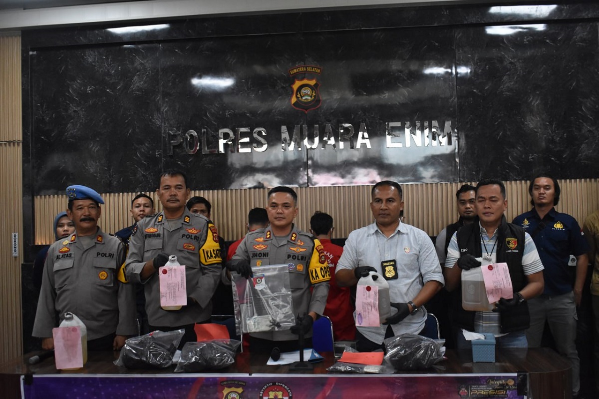  16 Ribu Liter BBM Ilegal Asal Muba di Amankan Polres Muara Enim