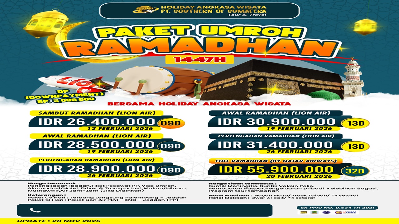 Pahala Berlipat di Bulan Suci, Harga Umroh Ramadhan Holiday Angkasa Wisata 2026 