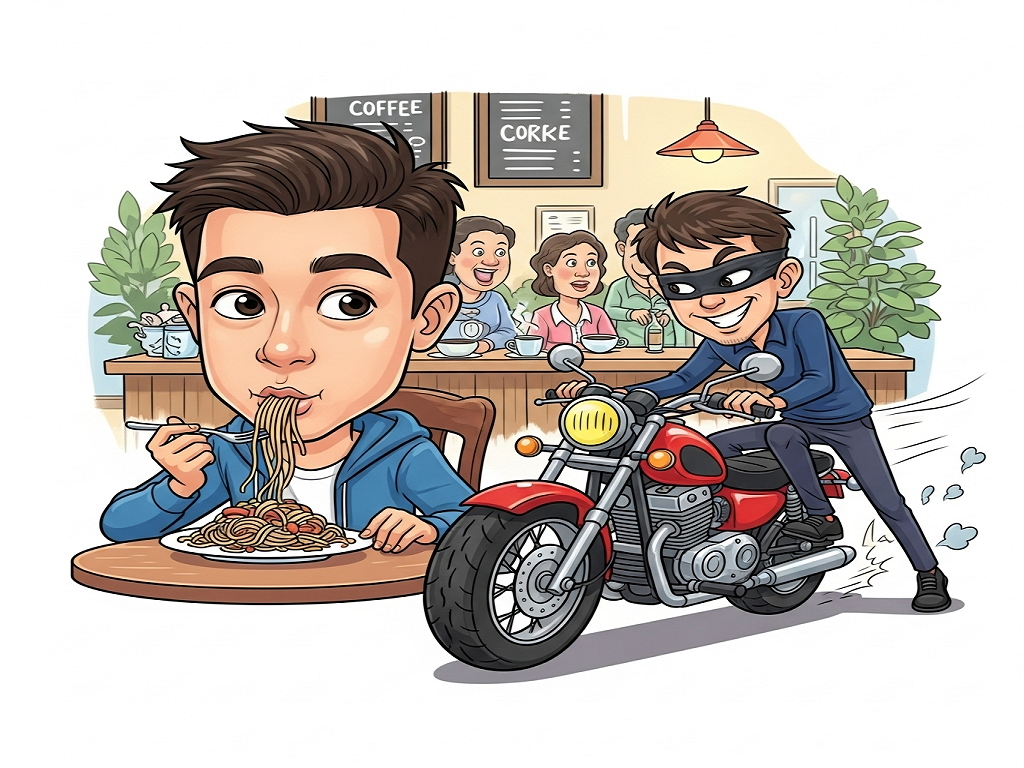 Pemuda Kehilangan Sepeda Motor Saat Makan Bersama Pacar di Kafe