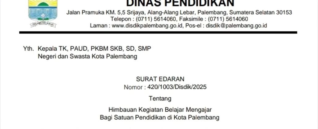 Ada Unjuk Rasa, Seluruh Sekolah di Palembang Belajar dari Rumah