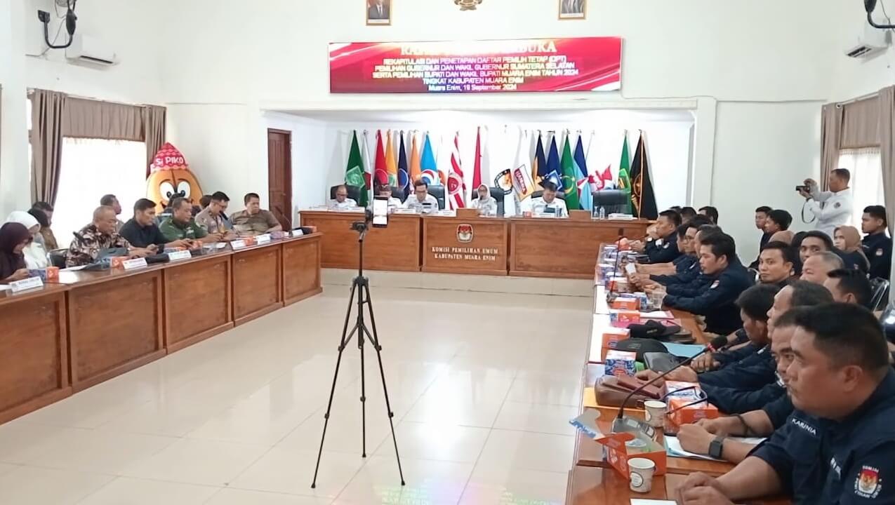 Rapat Pleno KPU Muara Enim Tetapkan DPT 460.845 Orang Pemilih Pilkada 2024