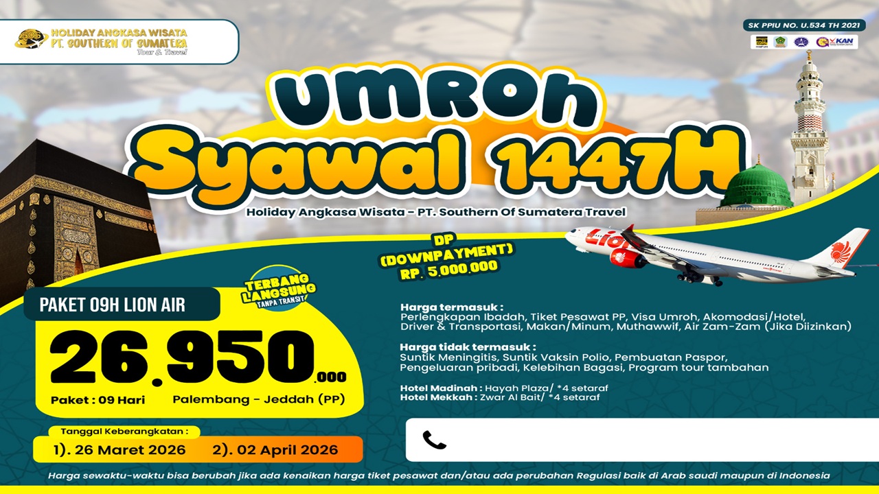 Ayo Daftarkan Diri dalam Program Umroh Syawal 2026 Holiday Angkasa Wisata