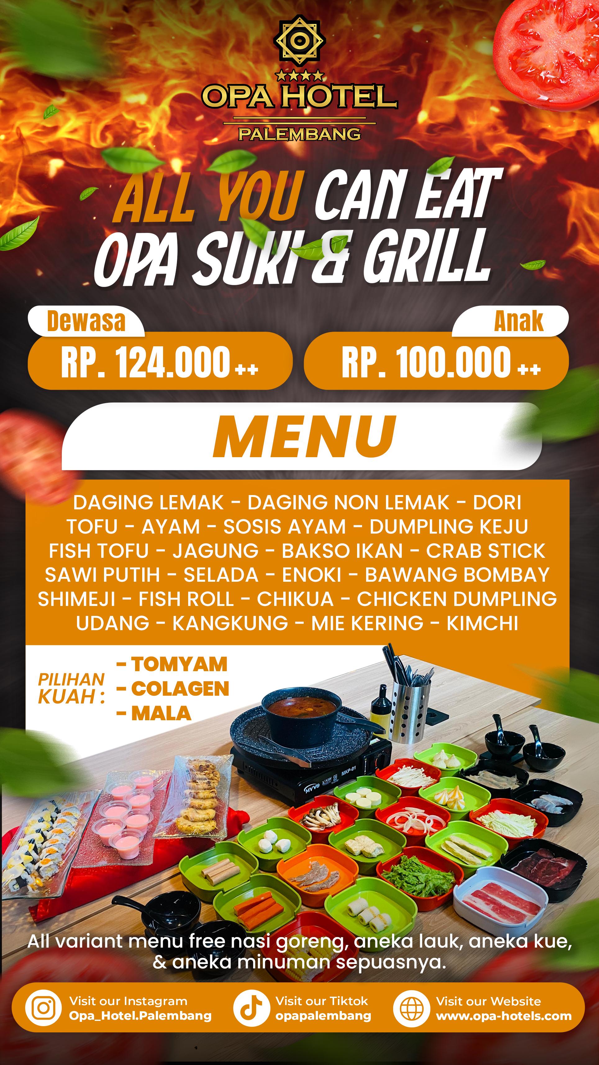 Catat, 9 September All You Can Eat Suki & Grill Hadir di OPA Hotel