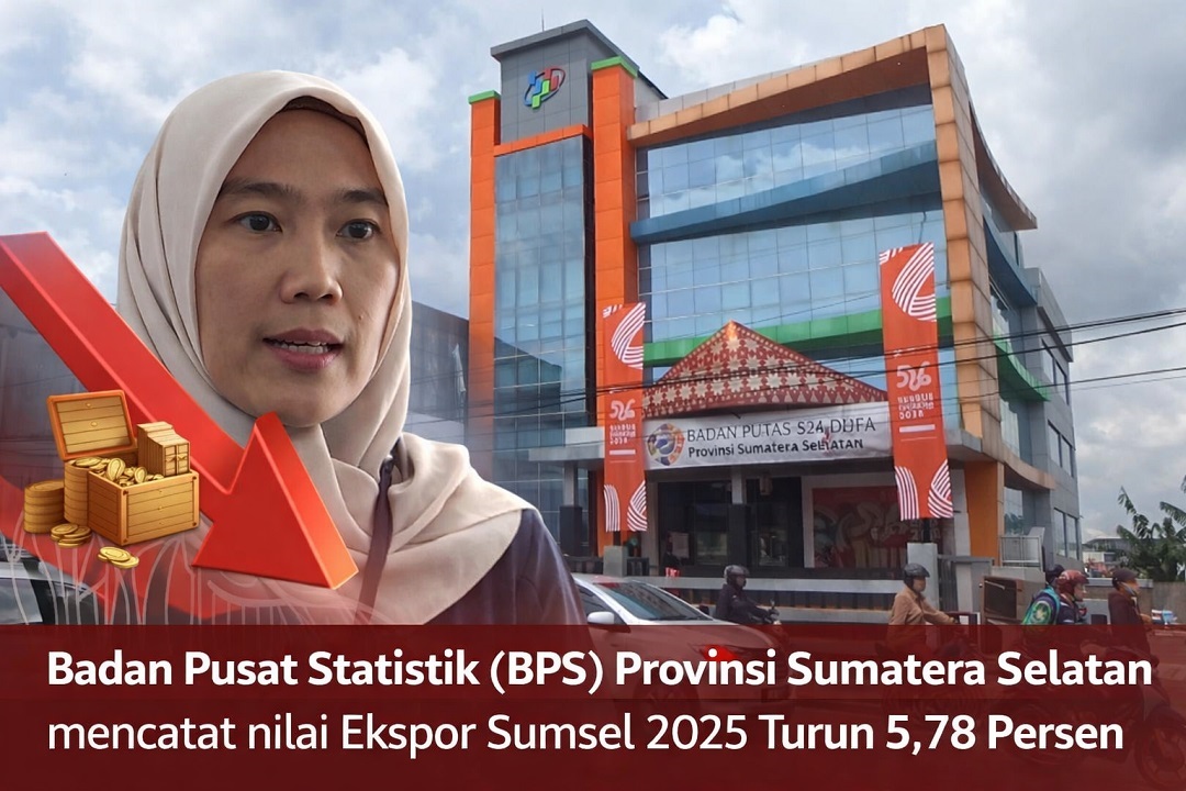 BPS Sumatera Selatan mencatat nilai Ekspor Sumsel 2025 Turun 5,78 Persen