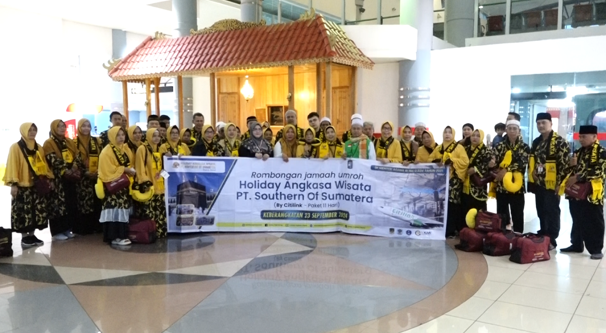 Holiday Angkasa Wisata Lepas 50 Jamaah Umroh Group Citilink dari Bandara SMB II