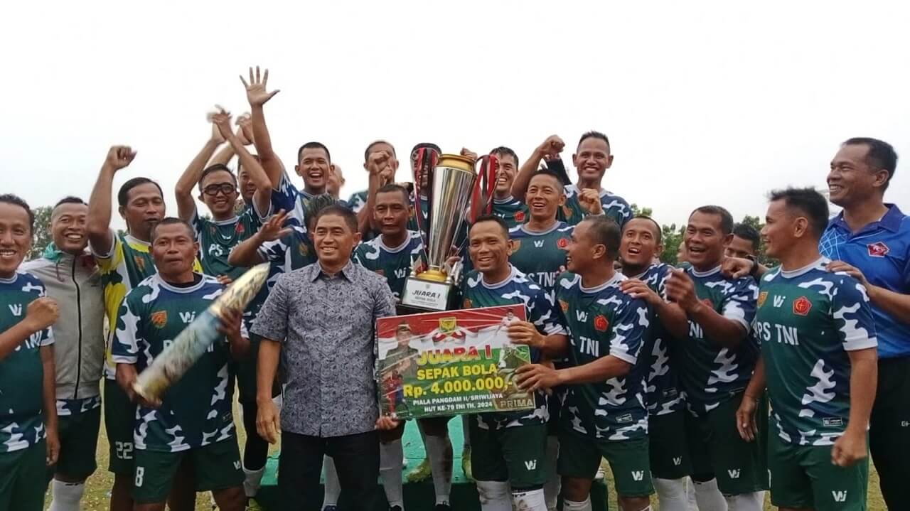 PS TNI Raih Juara I Piala Pangdam II Sriwijaya Cabang Olahraga Sepak Bola