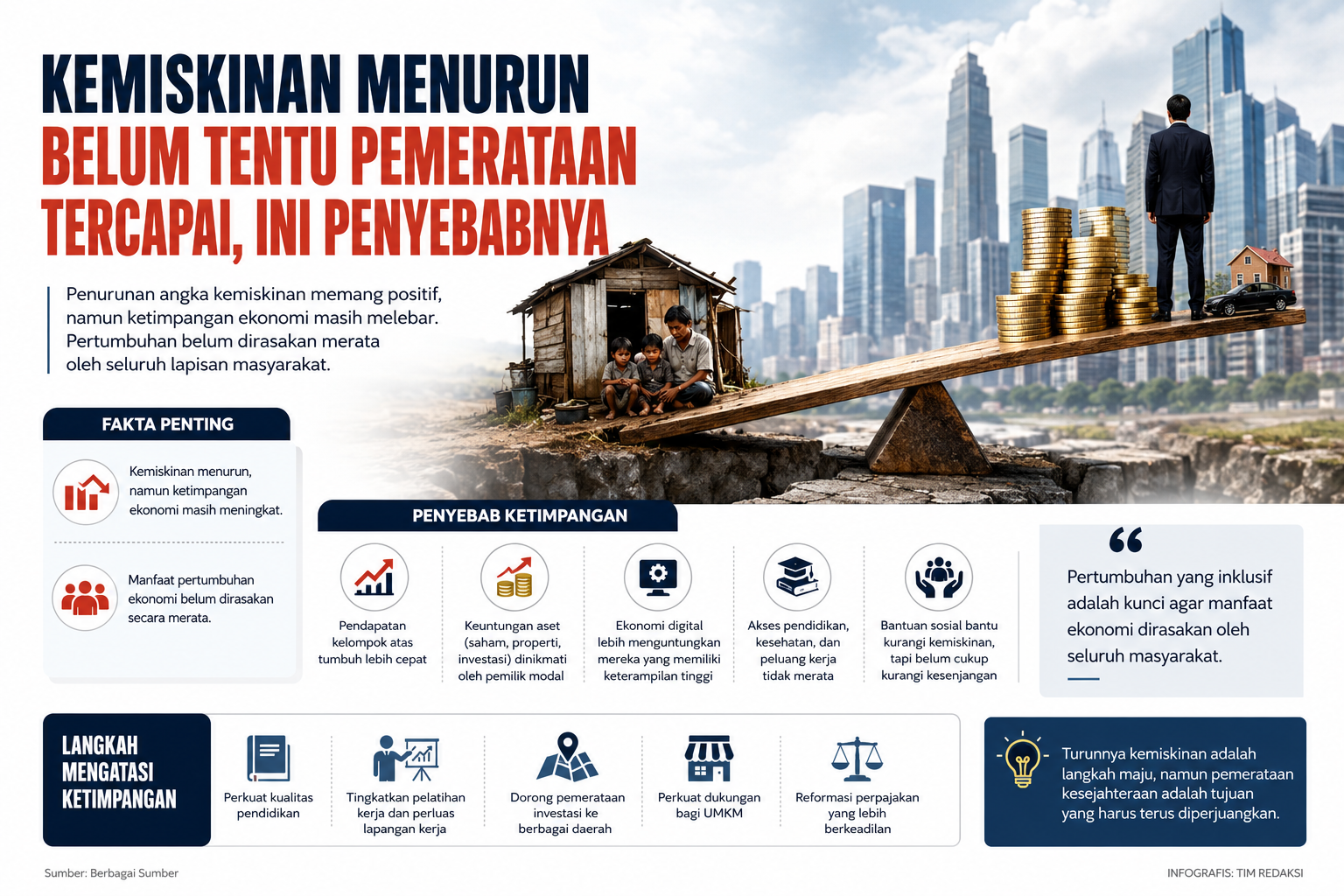 Kemiskinan Menurun Belum Tentu Pemerataan Tercapai, Ini Penyebabnya!