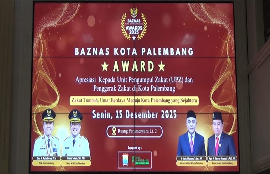 BAZNAS Kota Palembang Awards Tahun 2025 Berikan Penghargaan Kepada UPZ 