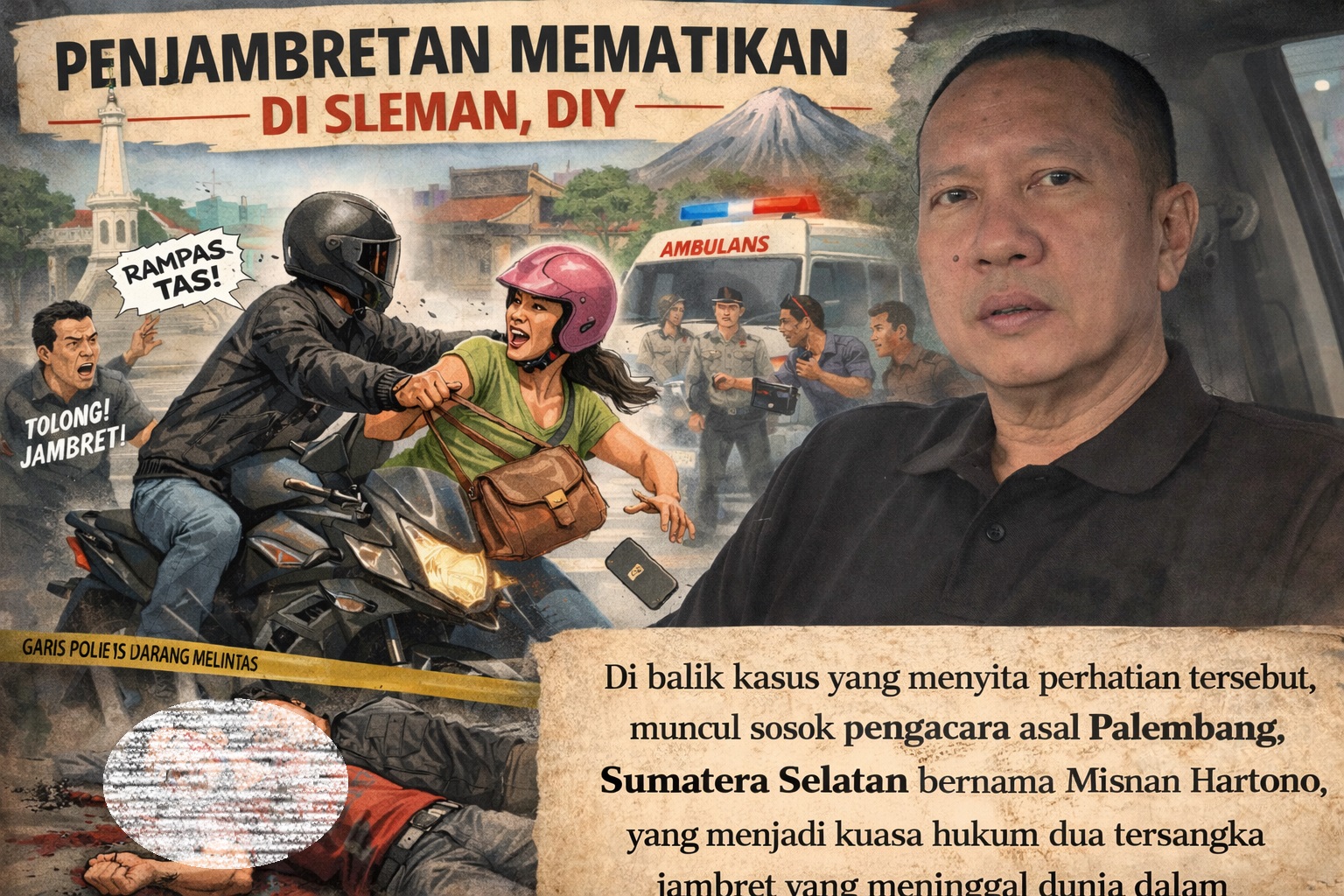 Ini Sosok Pengacara Asal Palembang Misnan Hartono, Dibalik Kasus Jambret Viral Di Sleman 