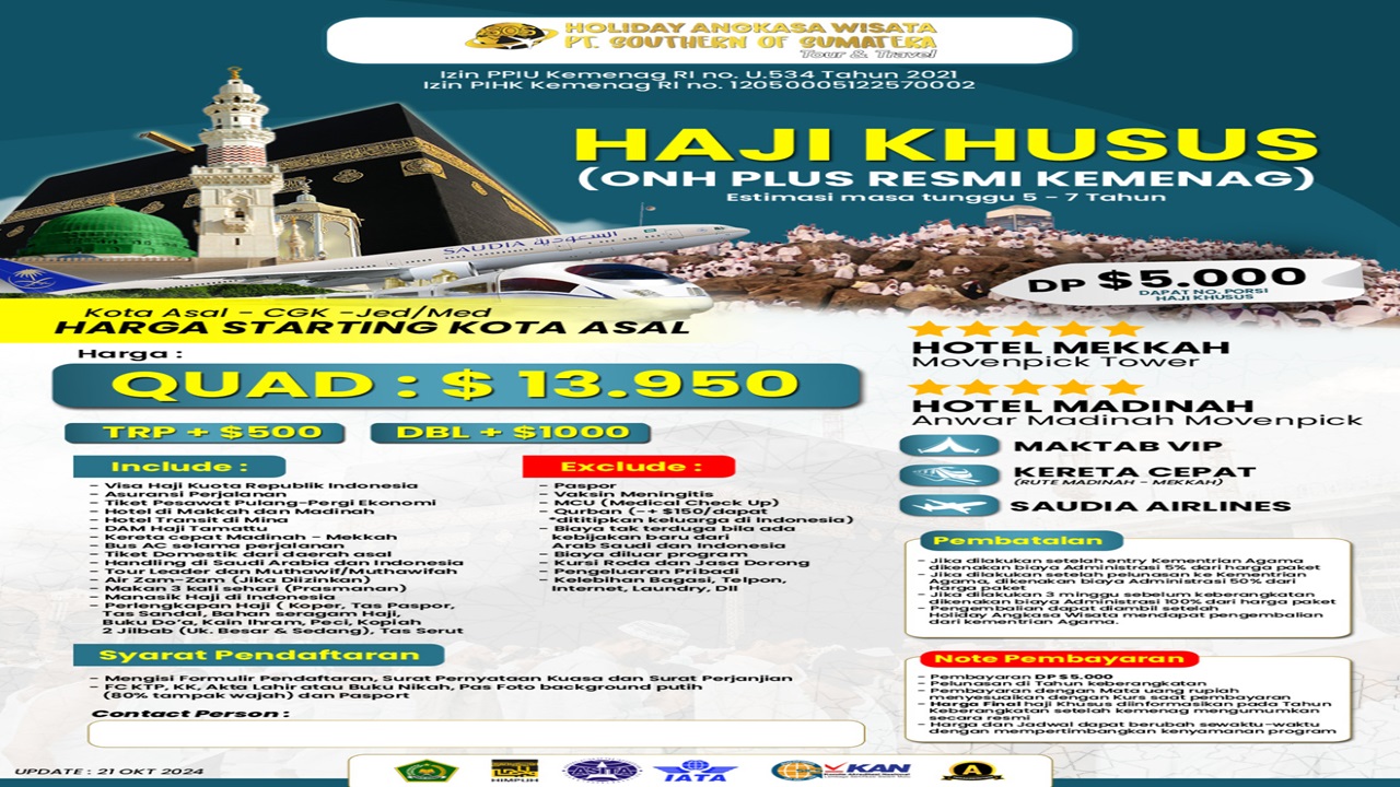 Holiday Angkasa Wisata Siap Berangkatkan Haji Khusus ONH Plus Resmi Kemenag 1447 Hijriah