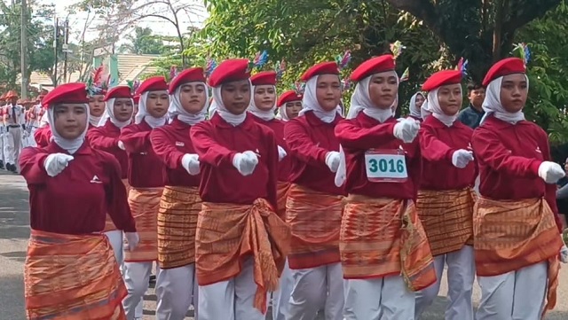 Meriahnya Lomba Gerak Jalan di Muba Menyambut Hari Ulang Tahun Ke-78 Republik Indonesia