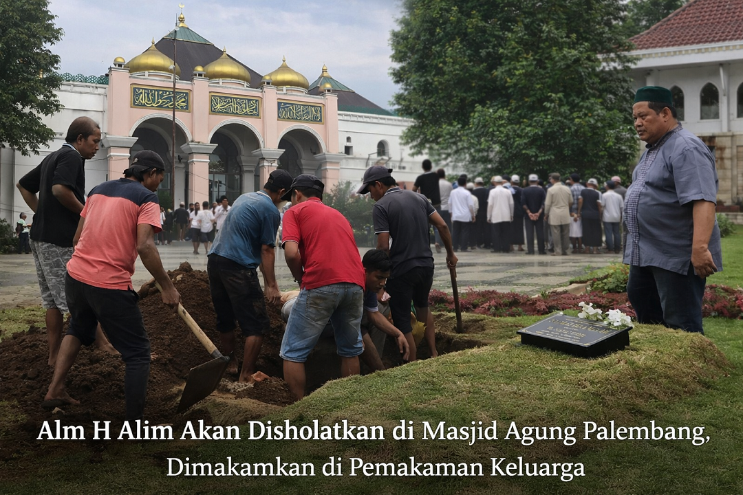 Alm H. Halim akan Disholatkan di Masjid Agung Palembang, Dimakamkan di Pemakaman Keluarga