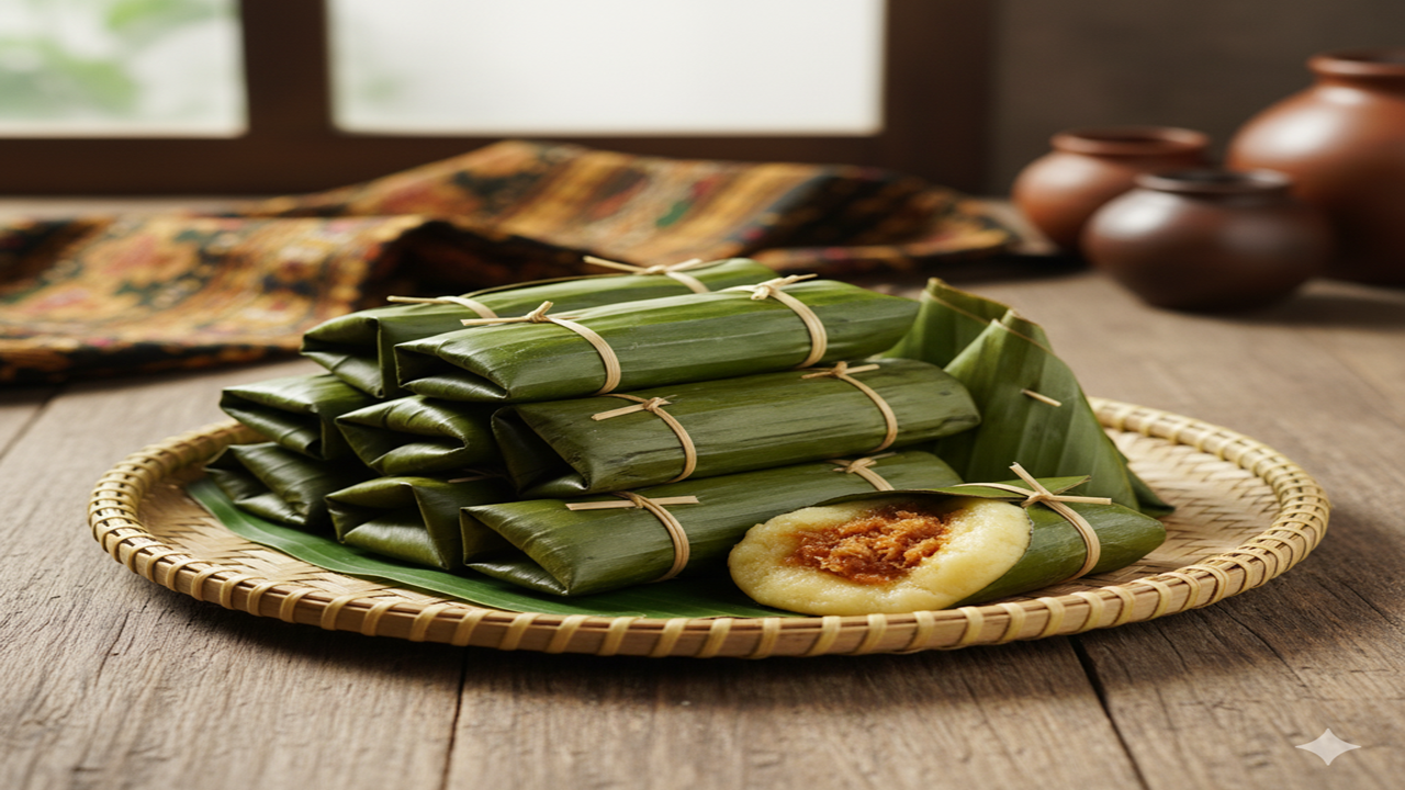 Mendut Tape : Paduan Manis Tape Singkong dan Gurih Ketan Dengan Balutan Daun Pisang  