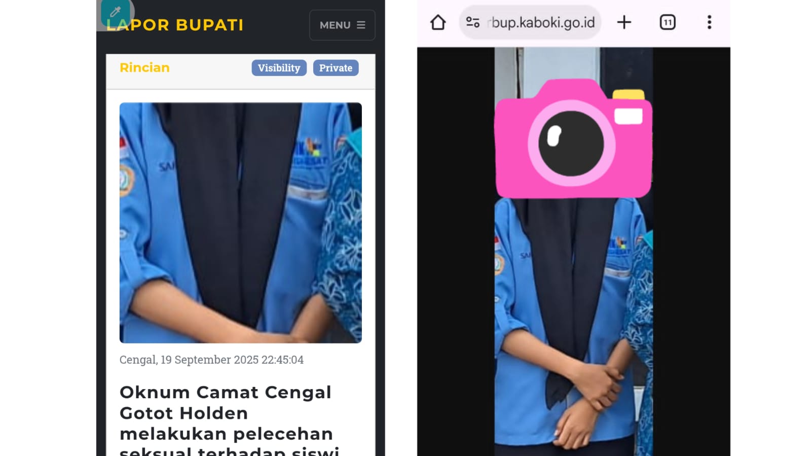 Layanan Laporbup OKI Bablas, Nama Baik Korban Asusila Tercemar