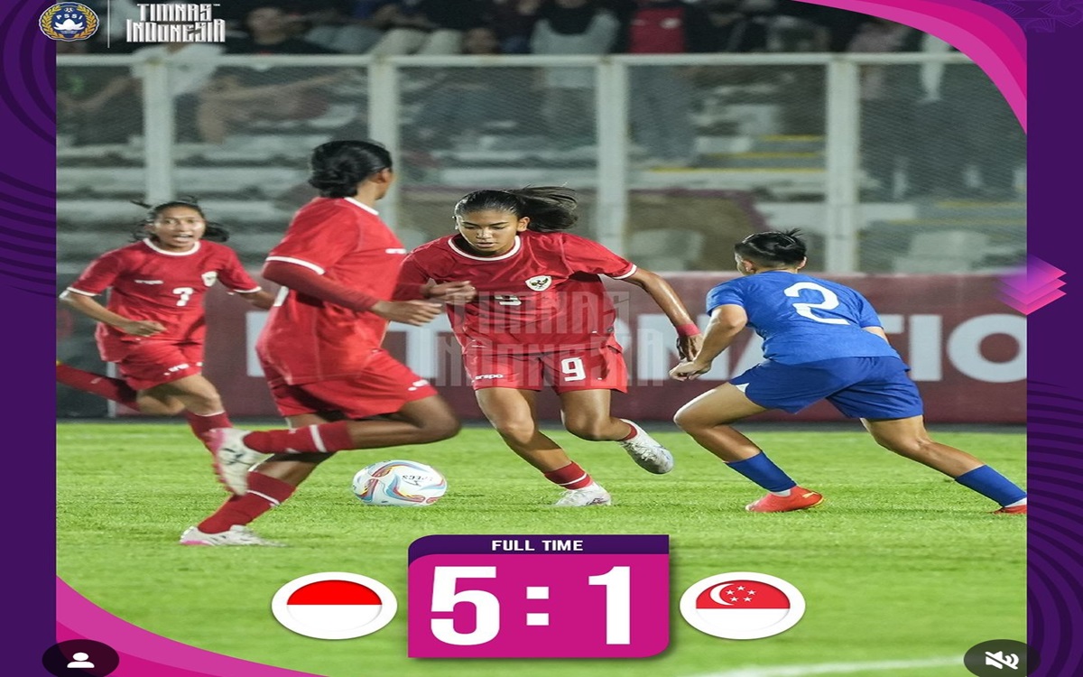 Hasil Pertandingan Uji Coba Timnas Putri Indonesia Berhasil Mengalahkan Singapura dengan Skor Telak 5-1