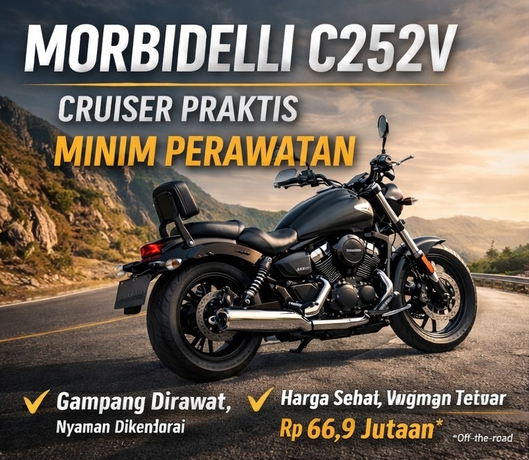 Mesin Morbidelli C252V Tawarkan Perawatan Minim, Cruiser Modern yang Praktis untuk Pengguna Harian
