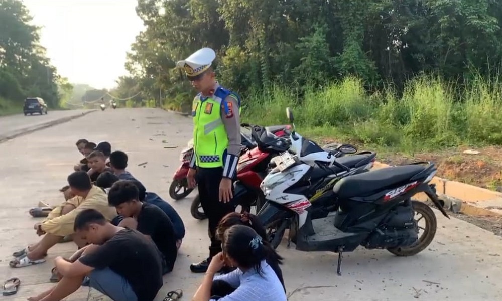Aksi Balap Liar Kocar Kacir, Satlantas Polres Prabumulih Amankan 34 Sepeda Motor
