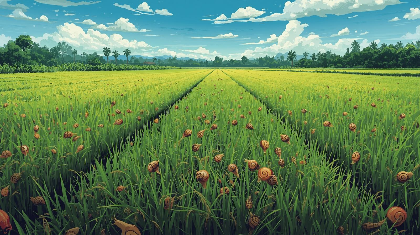  Hama Keong Jadi Ancaman Serius Petani Kalidoni di Musim Hujan