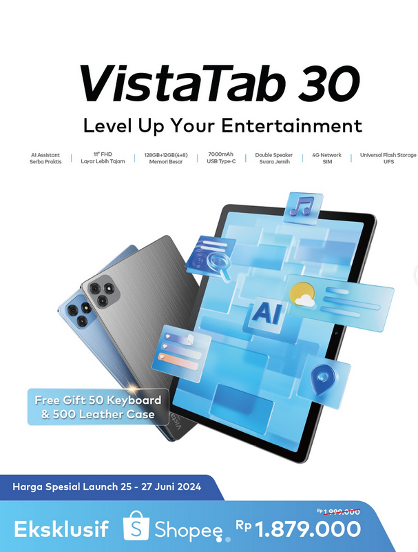 Introducing itel Vista Tab 30: Spesifikasi Unggulan dan Harga Terjangkau dari RP1.879.000!