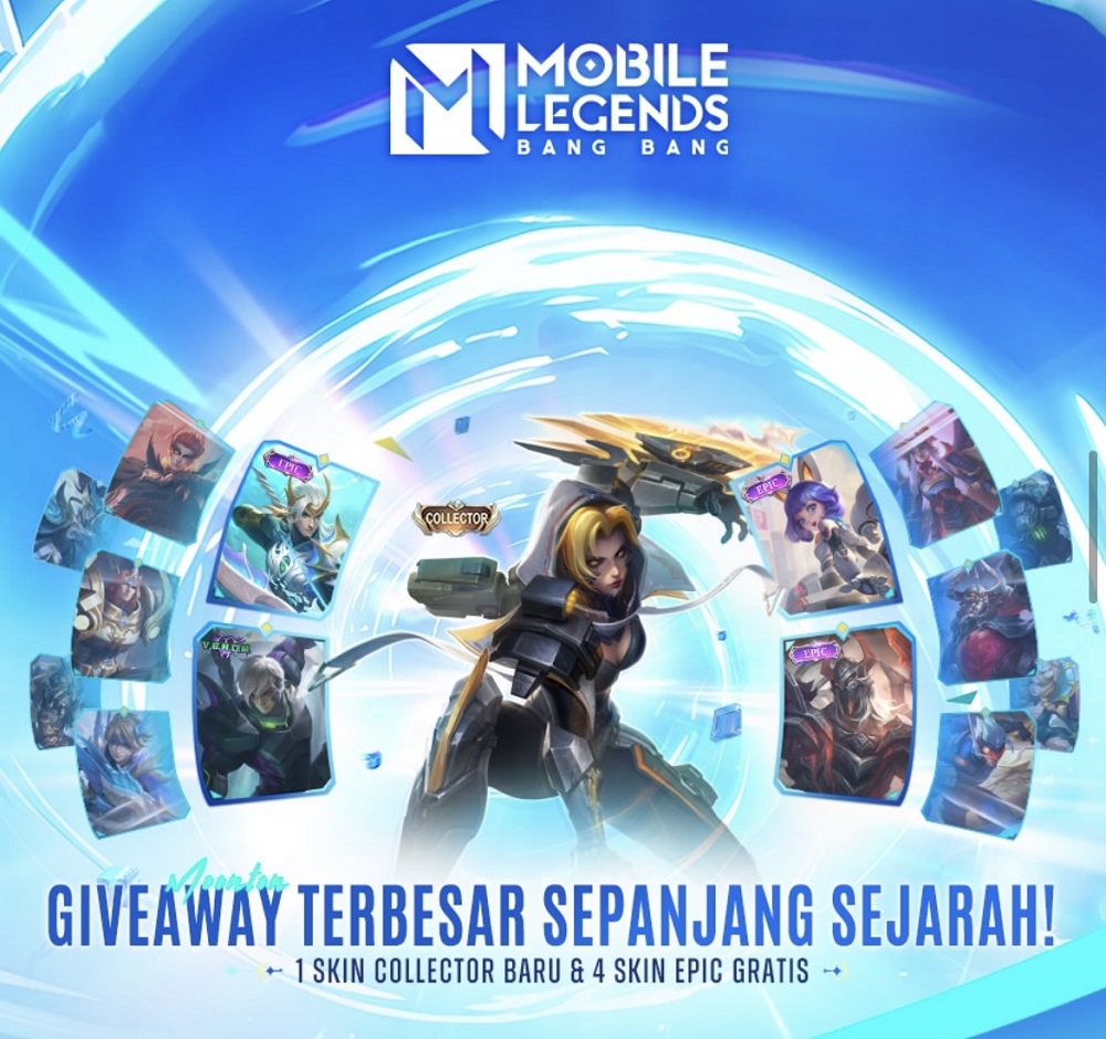 Dapatkan Skin Collector dan Epic Gratis dalam Giveaway Ulang Tahun Mobile Legends!