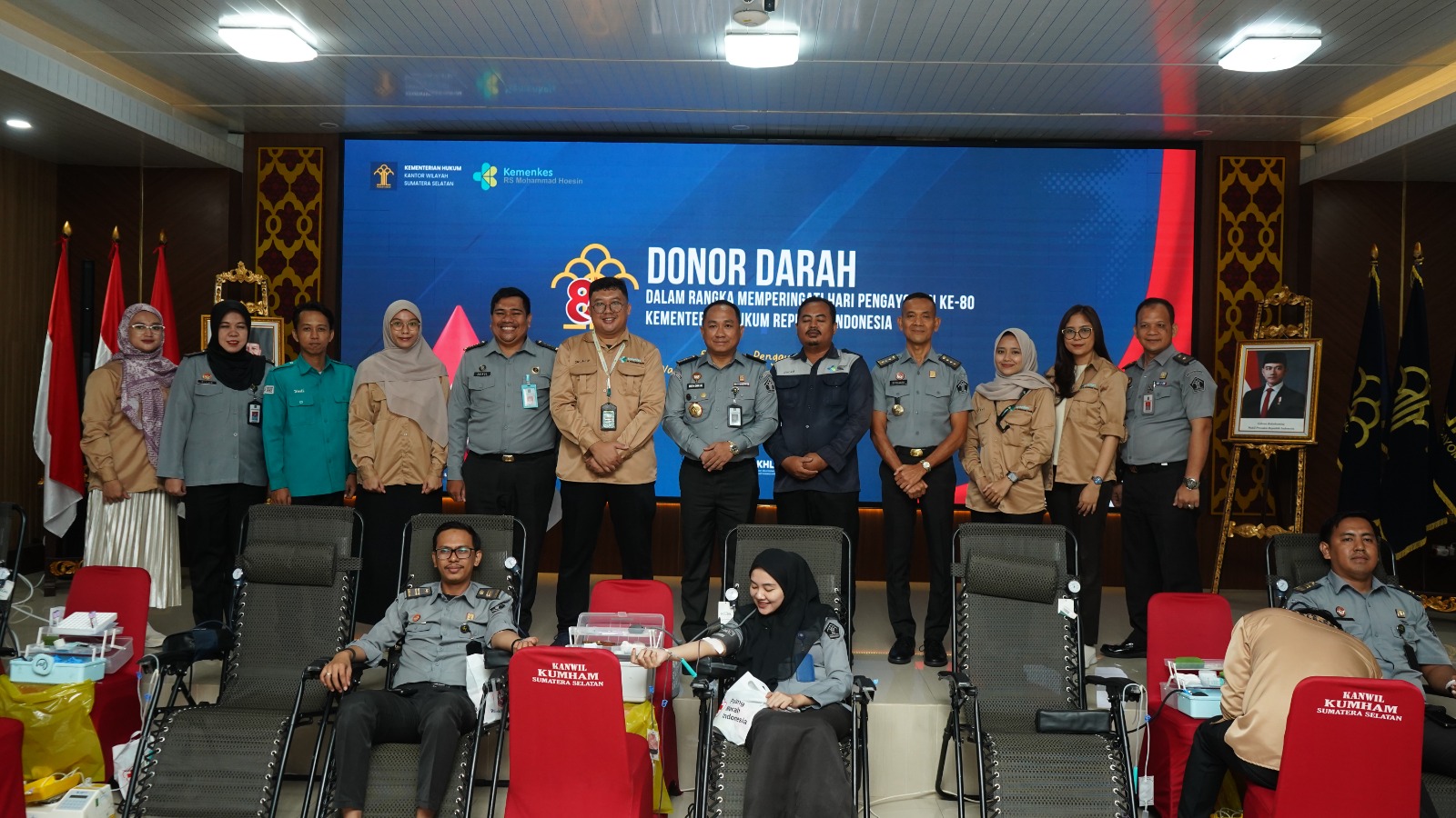Kemenkum Sumsel Gelar Donor Darah, Semarakkan 80 Tahun Hari Pengayoman