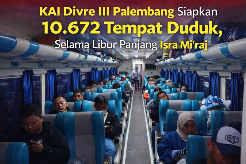 KAI Divre III Palembang Siapkan 10.672 Tempat Duduk, Selama Libur Panjang Isra Mi'raj