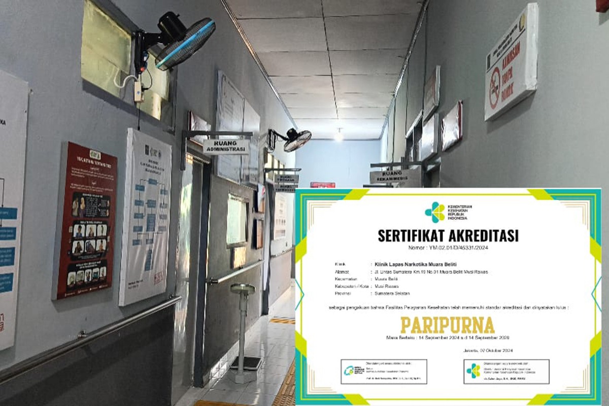 Apresiasi Kakanwil Kemenkumham Sumsel, Klinik Lapas Muara Beliti Raih Sertifikat Paripurna!