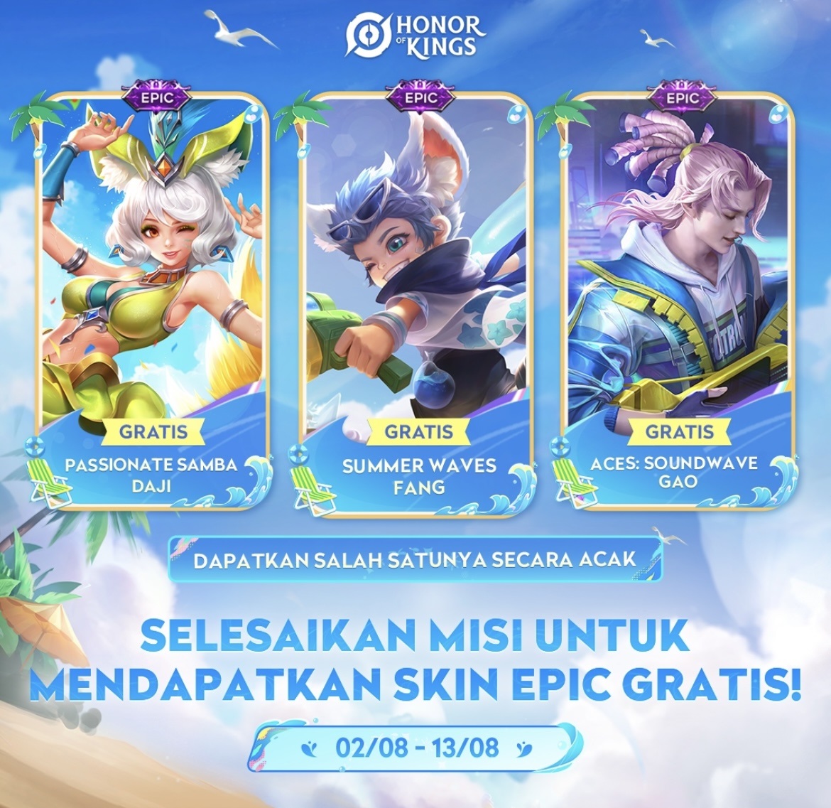 Crazy August di Honor of Kings: Raih Skin Epic Gratis dengan Menyelesaikan Misi!