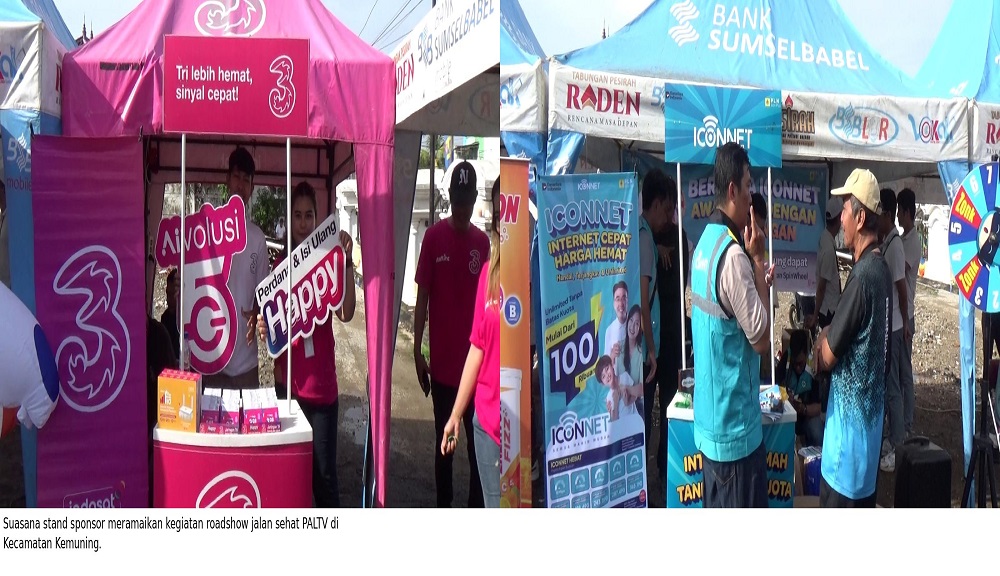 Iconnet dan Tri Palembang Meriahkan Roadshow Jalan Sehat PALTV di Kemuning
