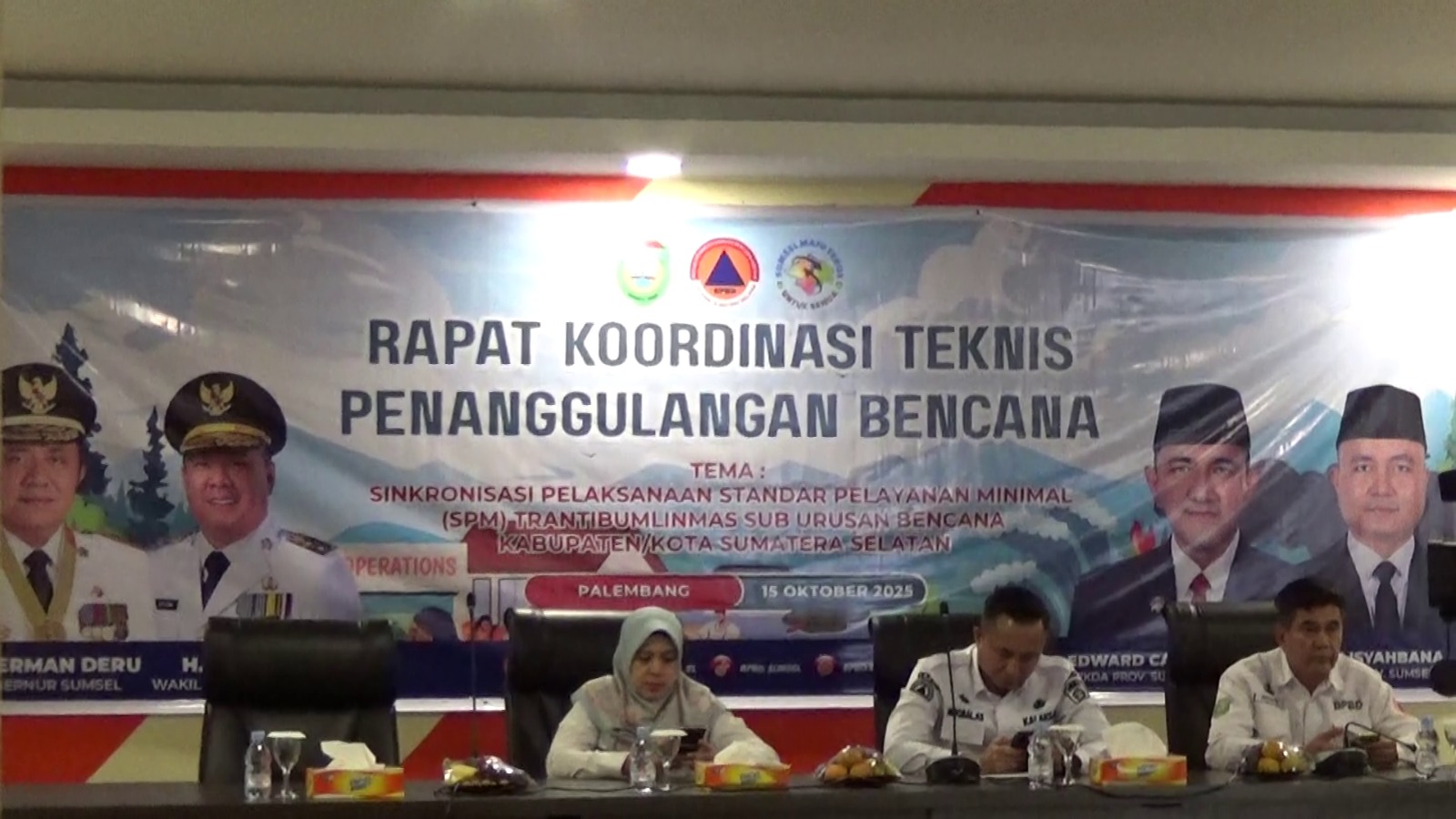 Rakortek BPBD Sumsel Tekankan Sinergi Daerah Hadapi Bencana