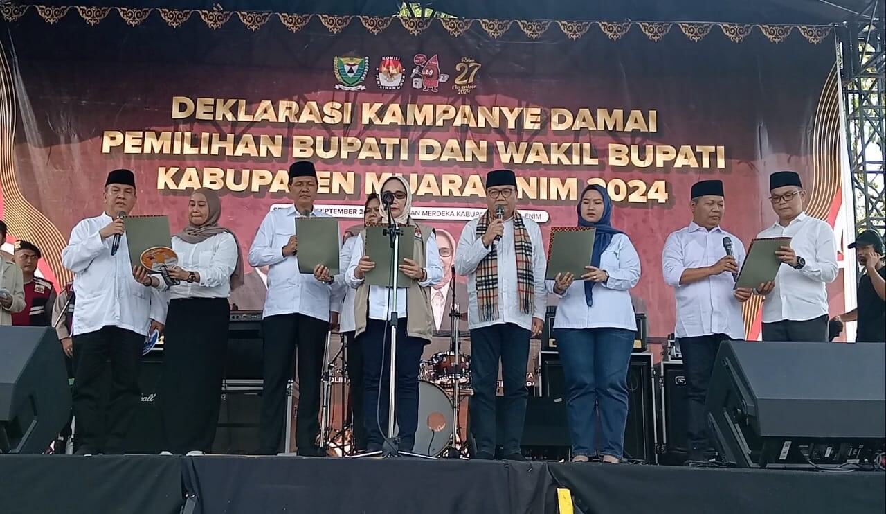 KPU Muara Enim Gelar Deklarasi Kampanye Damai Bersama 4 Paslon