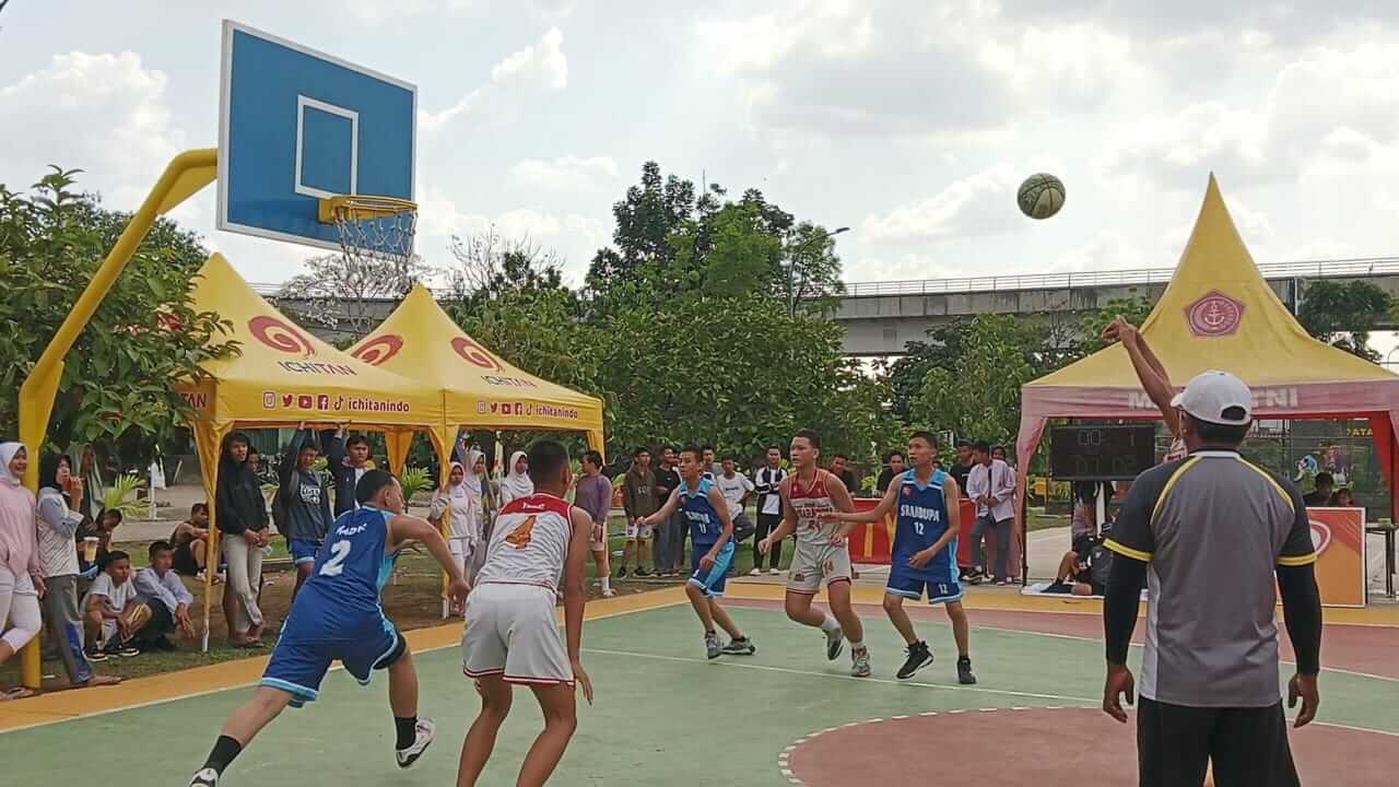 SMA Negeri 1 Muara Enim Libas Habis SMK Negeri 2 Palembang pada Laga 3x3 Basketball Piala Pangdam II Sriwijaya