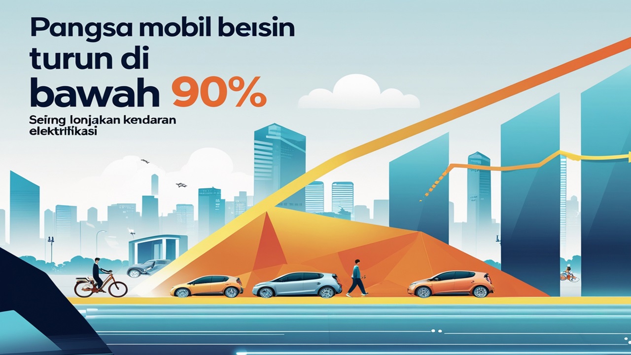 Pangsa Mobil Bensin Turun di Bawah 90% Seiring Lonjakan Kendaraan Elektrifikasi