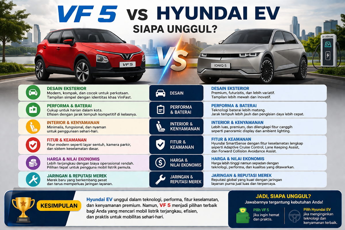 VF 5 vs Hyundai EV: Siapa Unggul?
