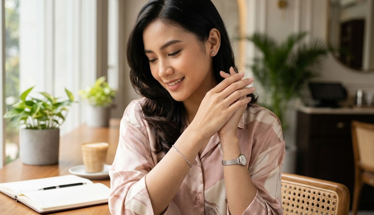 Gelang Emas Putih Rantai Mini, Sentuhan Lembut untuk Gaya Feminin