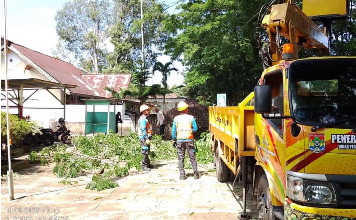 PLN UP3 Lubuklinggau Sambut Hari Kesaktian Pancasila dengan Pembersihan Jalur Listrik di Jalan Lintas Sumatera