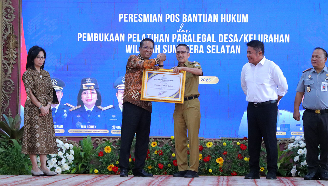 Peresmian Posbankum Kelurahan 5 Ilir Langsung oleh Menkum RI Bersama Walikota Palembang
