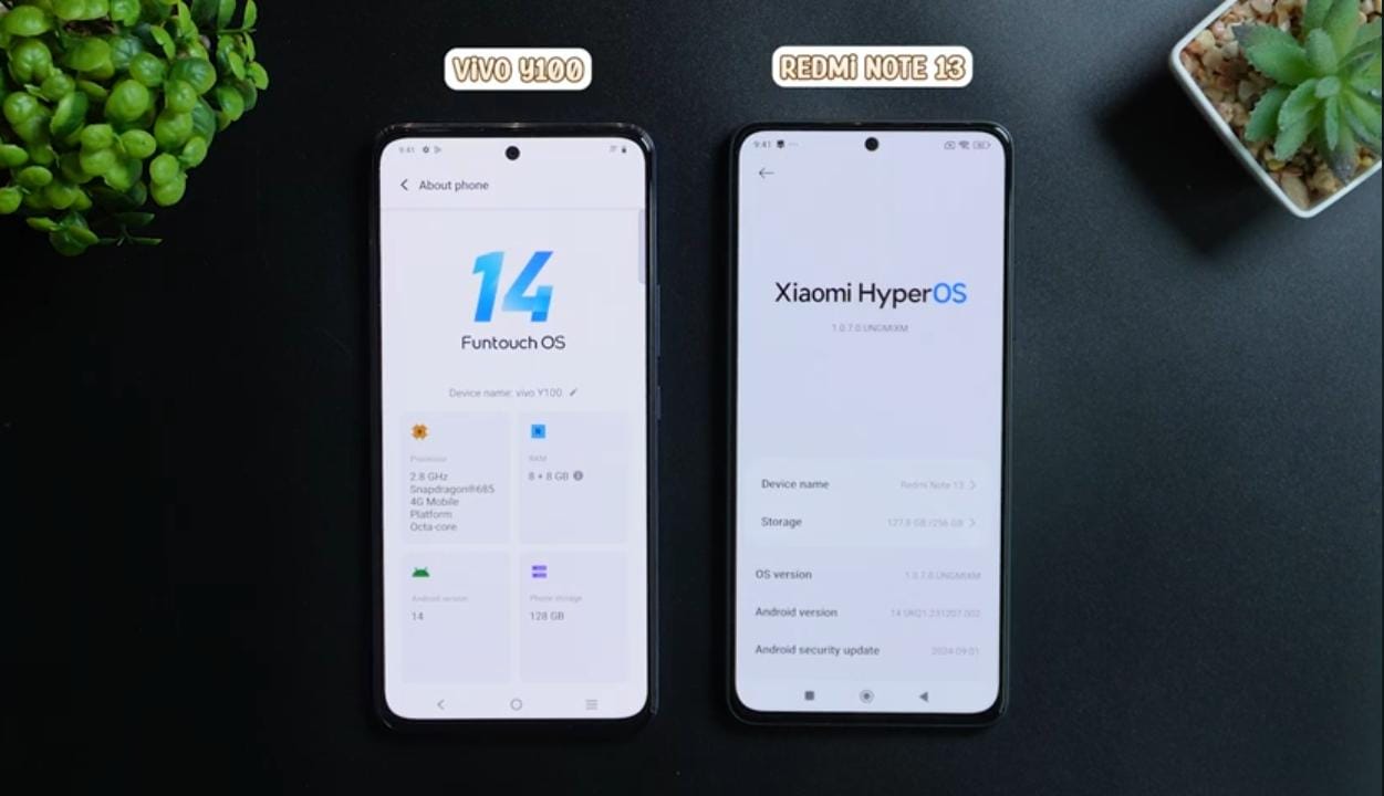 Perbandingan Gaya Desain: Xiaomi Redmi Note14 vs vivo Y100 5G