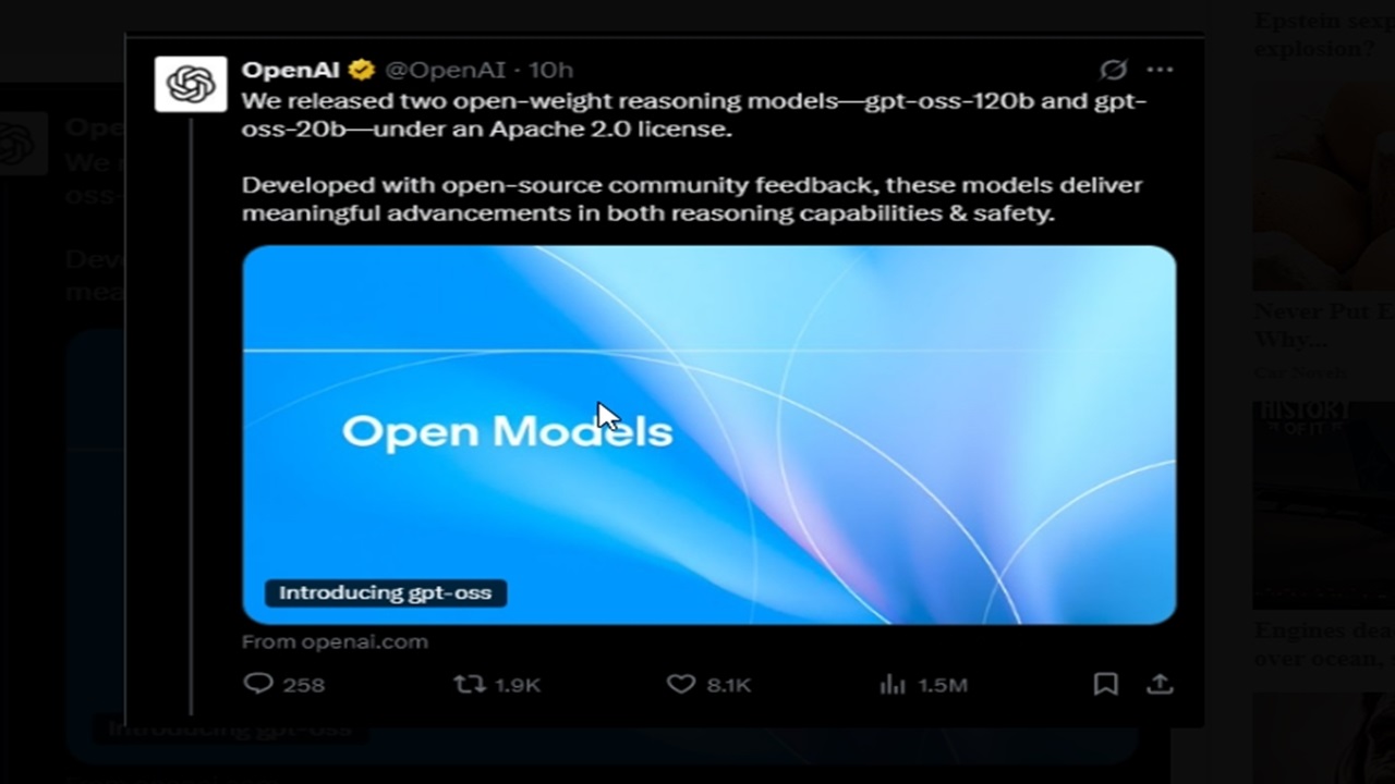 OpenAI merilis dua model open-source menjelang peluncuran GPT-5: GPT OSS 120B dan 20B