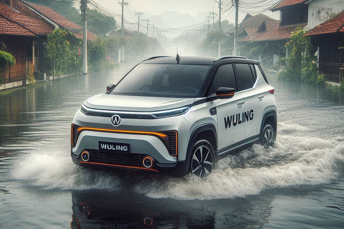 Wuling Buktikan Ketangguhan Mobil Listriknya Aman Melintasi Banjir di Palembang